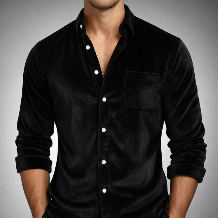 Men's Velvet Shirt – Tailored Smart Evening Occasion Top