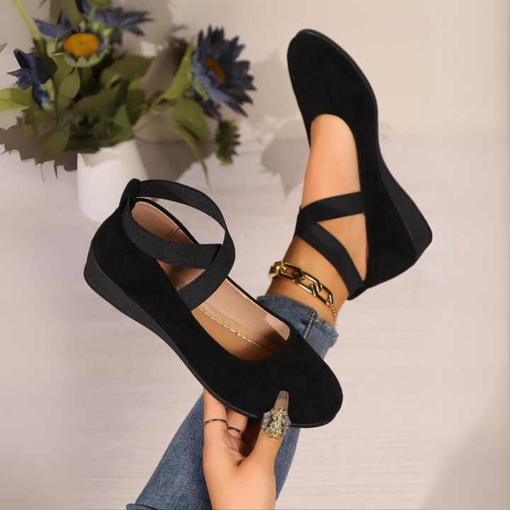 Women's Closed Wedge Ballerina Shoes - Elegant Comfort & Stable Lift