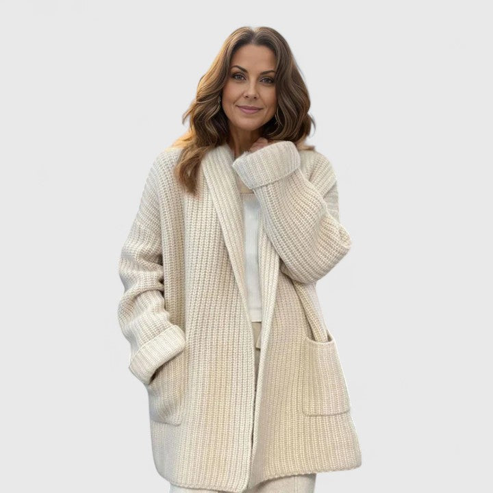 Women's Long Shawl Collar Cardigan - Cozy & Elegant Layering