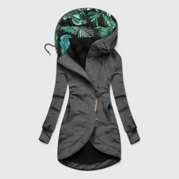 Women's Asymmetric Tropical Hoodie - Bold Coverage with a Surprise