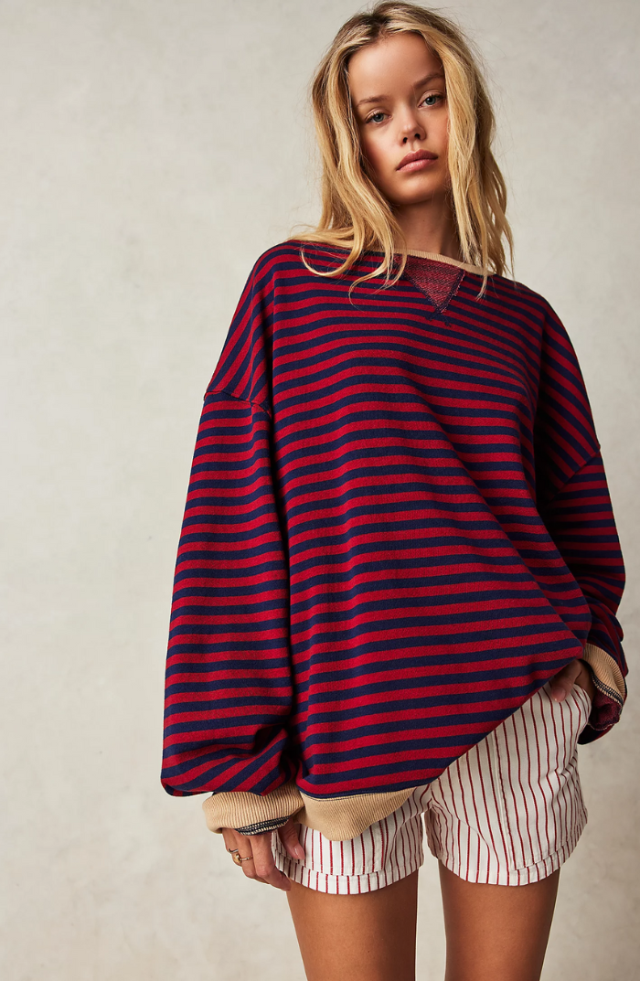 Women's Oversized Striped Sweater - Cozy & Bold Style