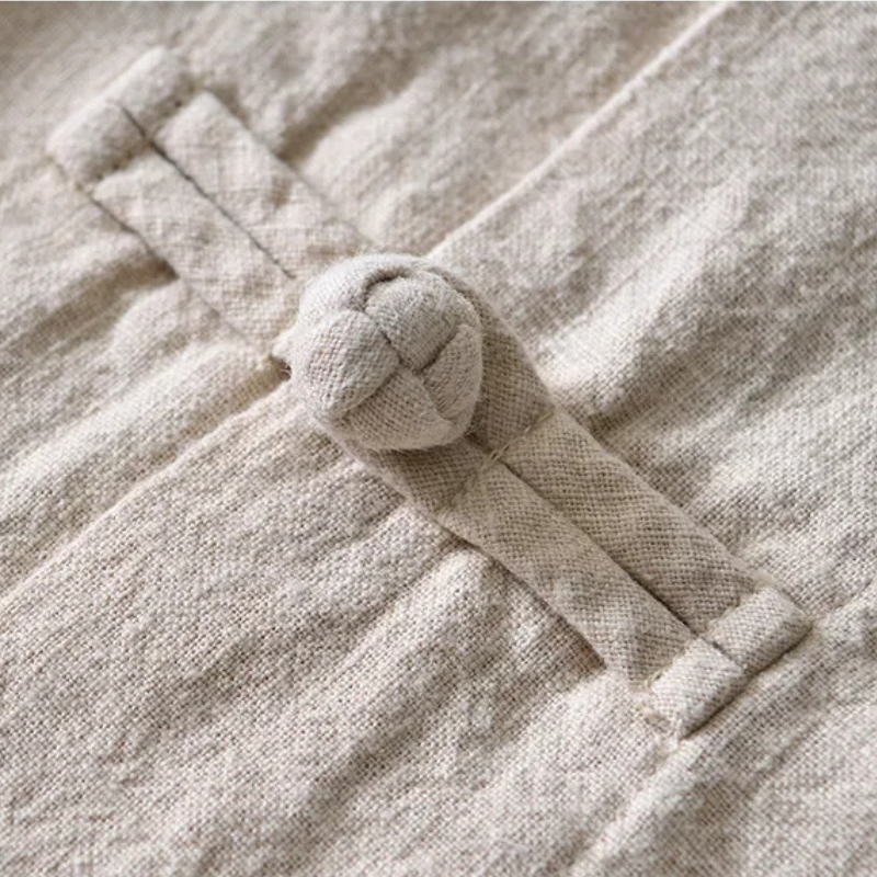 Men's Linen Mandarin Collar Shirt – Cotton-Linen Summer Shirt