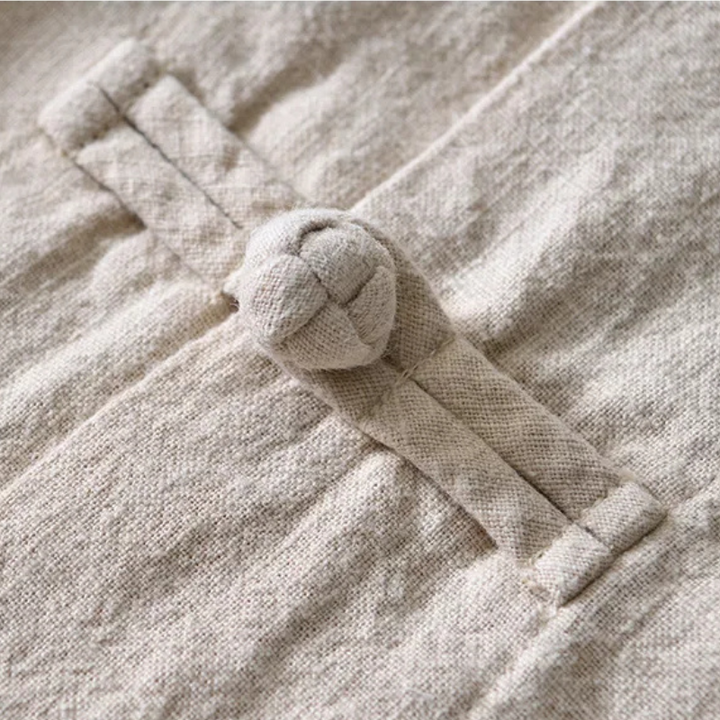 Men's Linen Mandarin Collar Shirt – Cotton-Linen Summer Shirt