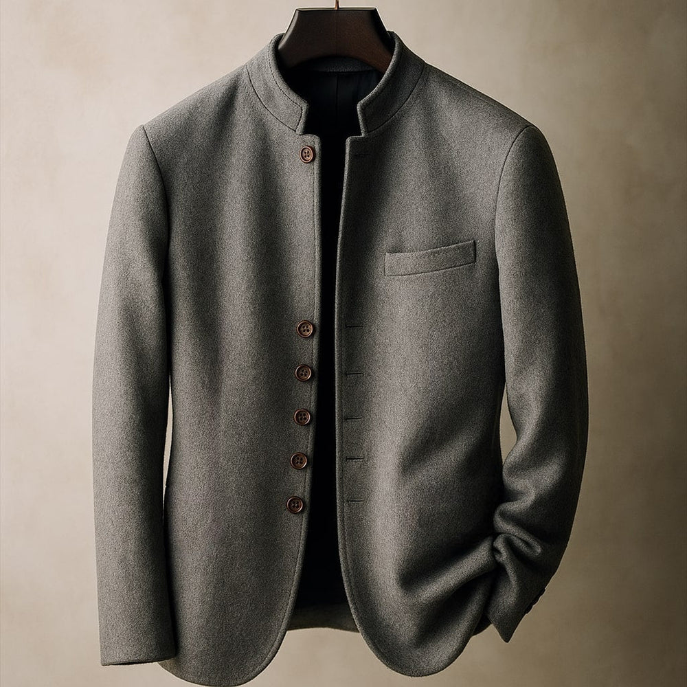 Men's Helsinki Wool Jacket – Stand-Collar Tailored Layer