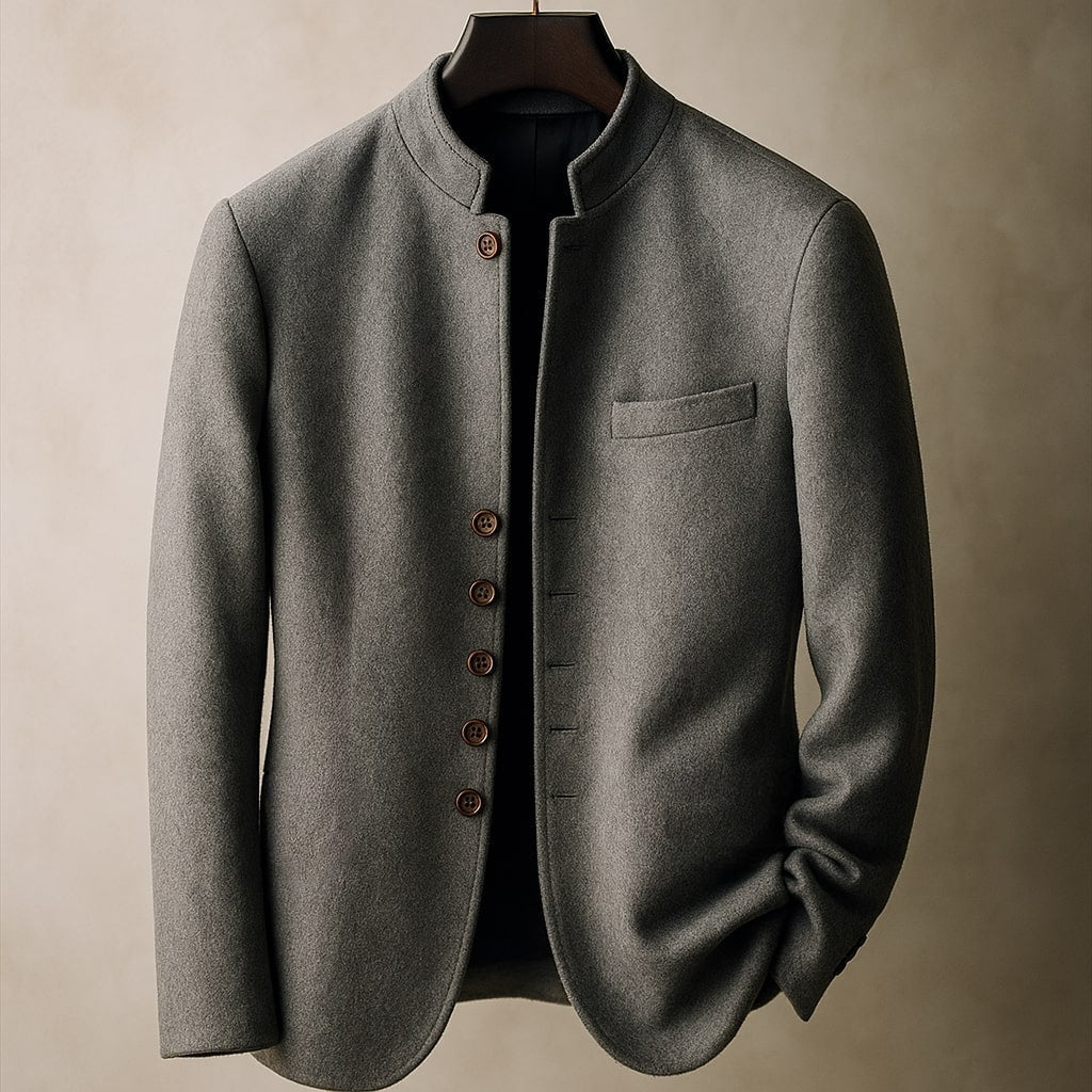 Men's Helsinki Wool Jacket – Stand-Collar Tailored Layer