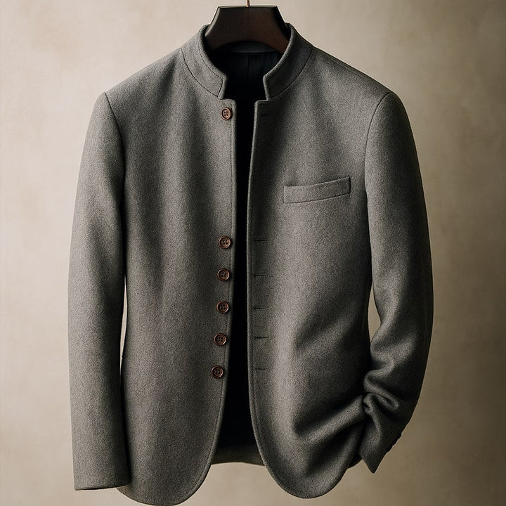 Men's Helsinki Wool Jacket – Stand-Collar Tailored Layer