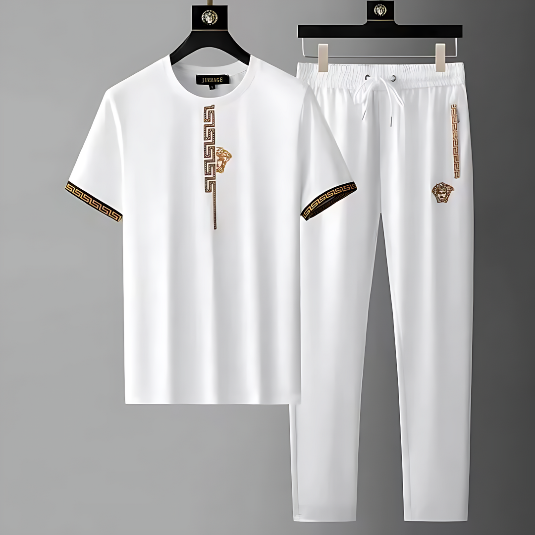 Men's Cotton-Blend Tracksuit Set – Two-Piece Co-ord Loungewear