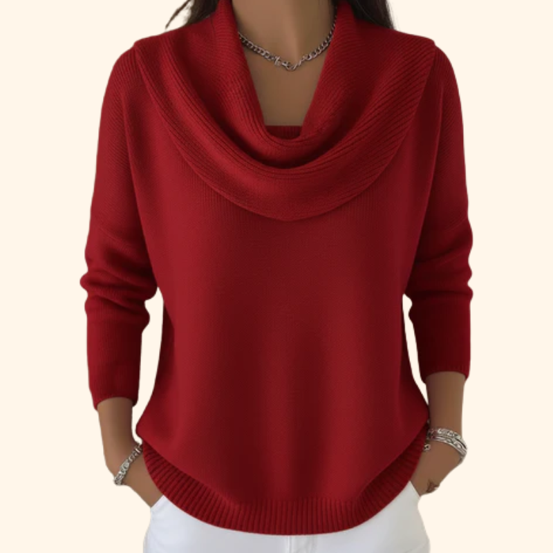 Women's Lillian Cowl Neck Knit Sweater - Effortless Elegance