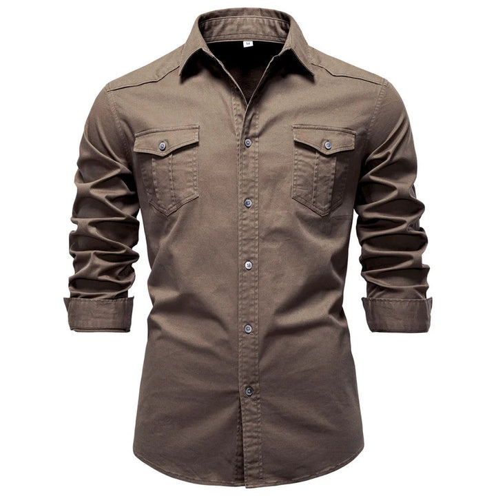 Men's Cotton Utility Overshirt – Heavyweight Workwear Shirt