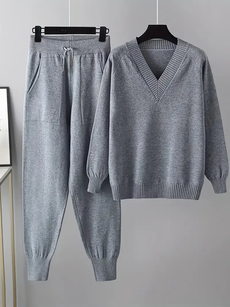 Women's Caroline Two-Piece Set with Long Sleeves - Soft Knit Comfort