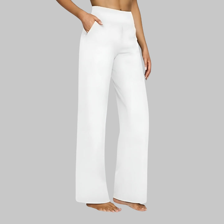 Women's Wide Leg Comfort Trousers - Flattering High Waist