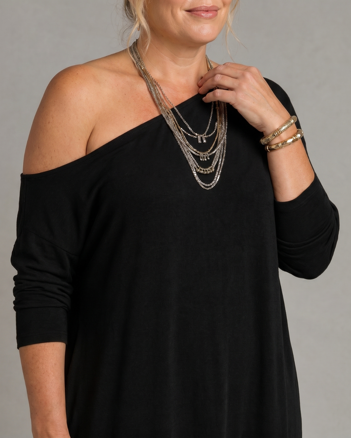 Women's One Shoulder Flowing Midi Dress - Warm Days & Evenings