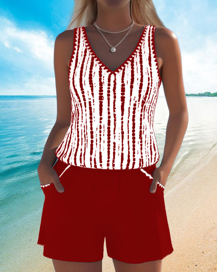 Women's Casual Tankini Swimsuit Set - Secure & Comfortable Swimwear
