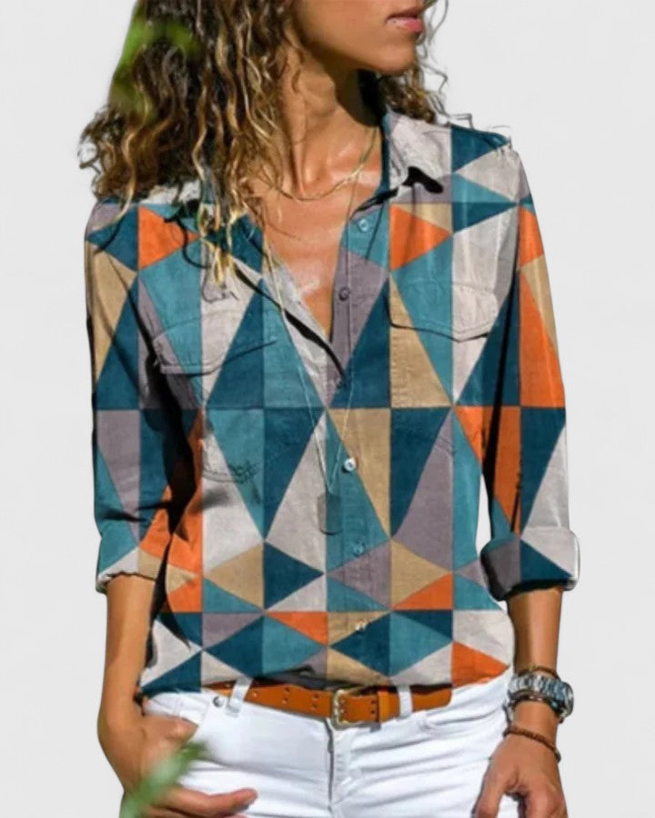 Women's EMILY Floral Button Blouse - Polished Everyday Style