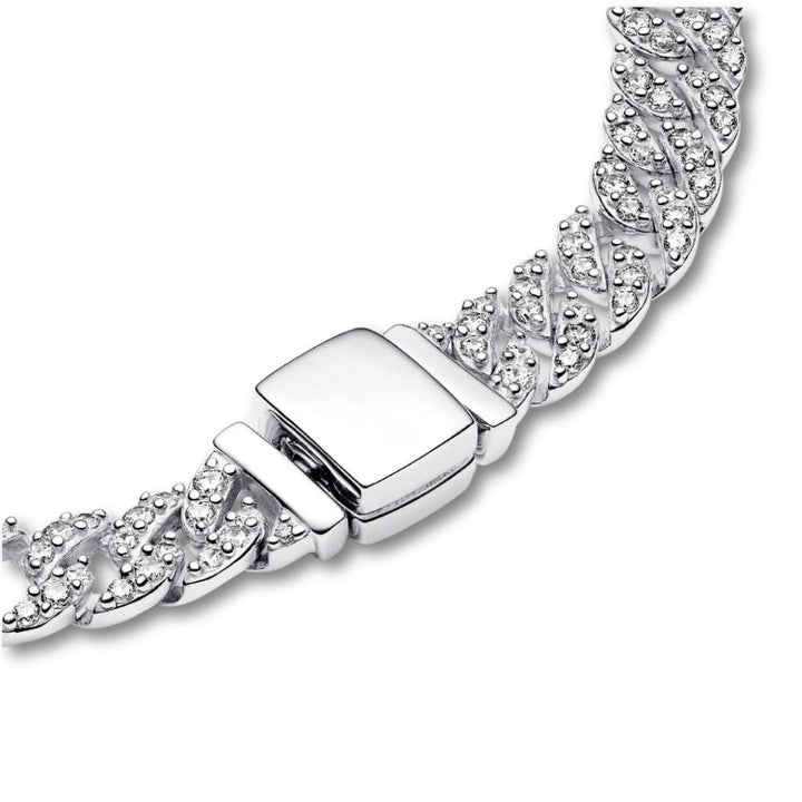Women's Pave Cuban Link Bracelet - Elegant Sparkle for Any Occasion