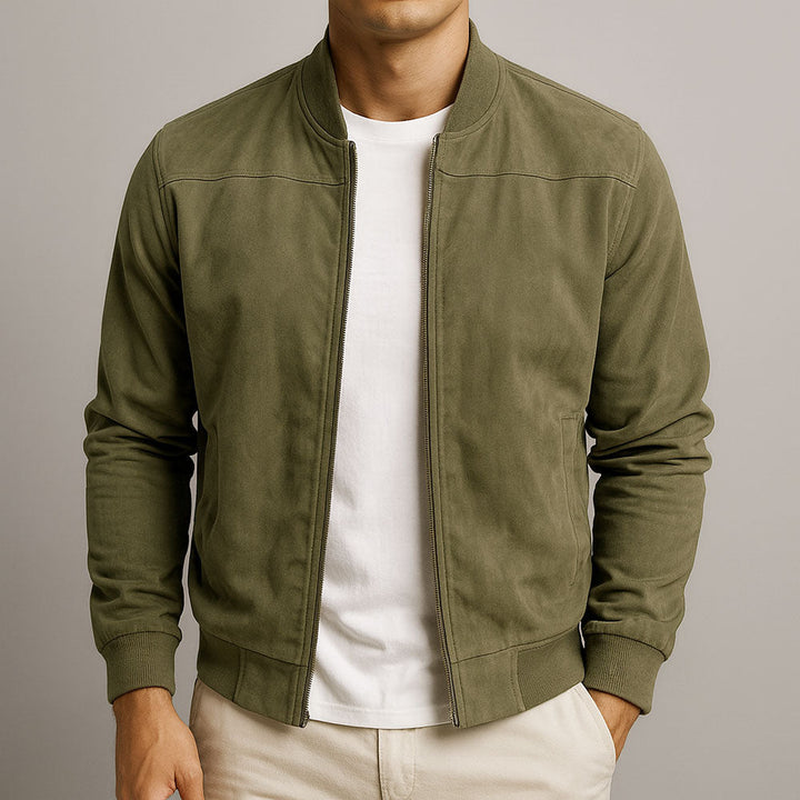 Women's Suede Bomber Jacket - Timeless Urban Classic
