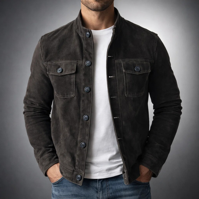 Men's Suede Shirt Jacket – Military Overshirt Shacket