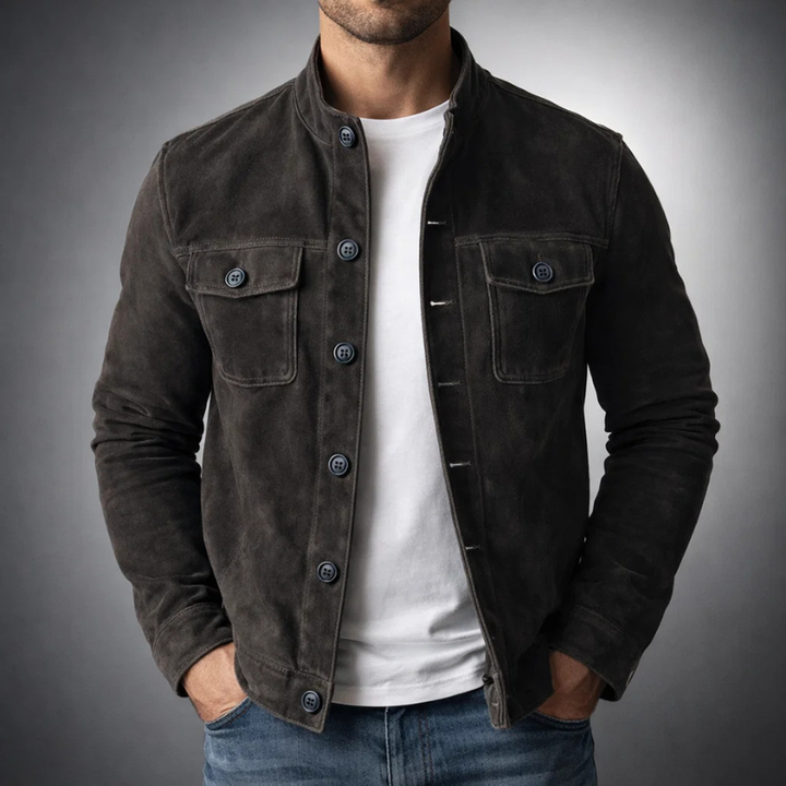 Men's Suede Shirt Jacket – Military Overshirt Shacket