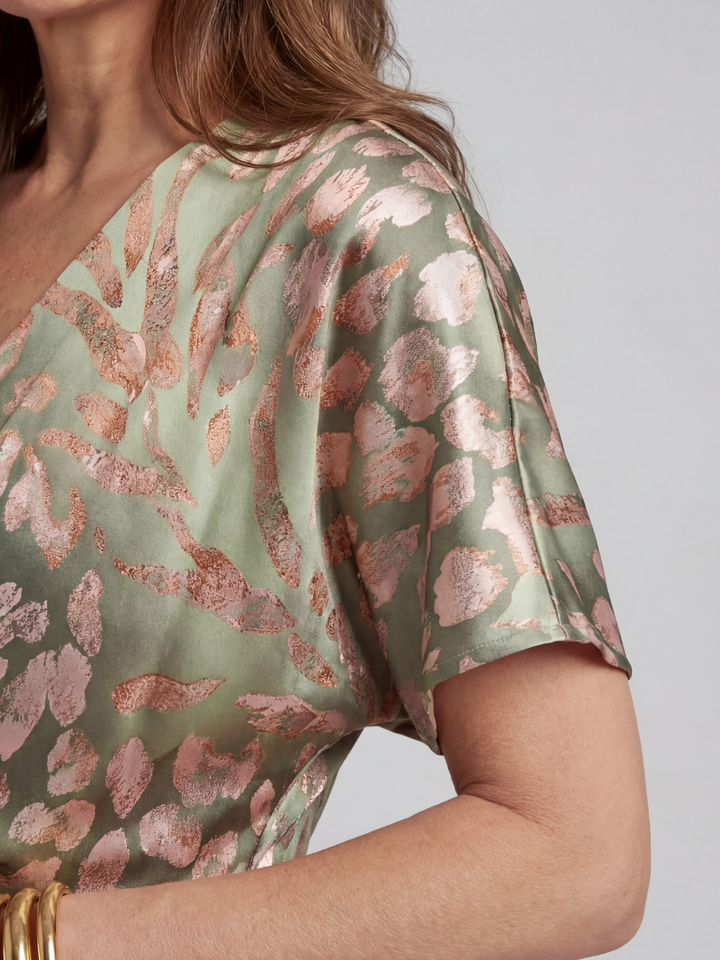 Women's Abstract Print Midi Dress - Effortless Day-to-Night Style