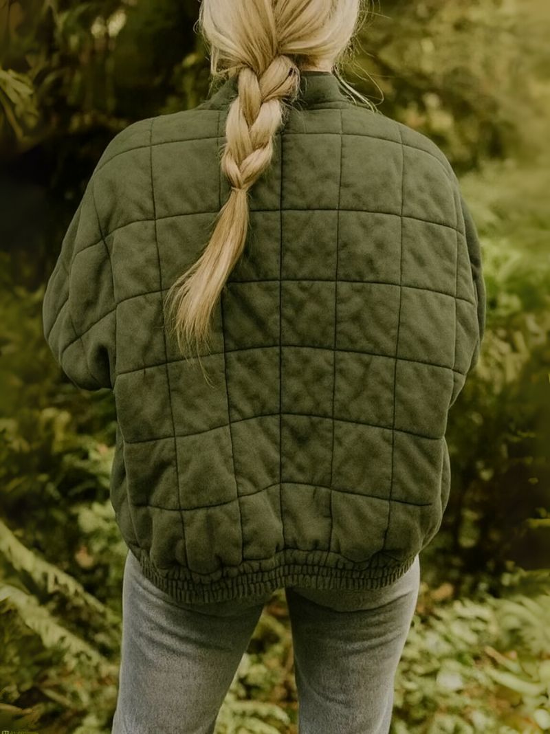 Women's Quilted Zip-Up Jacket - Cozy & Lightweight Layer