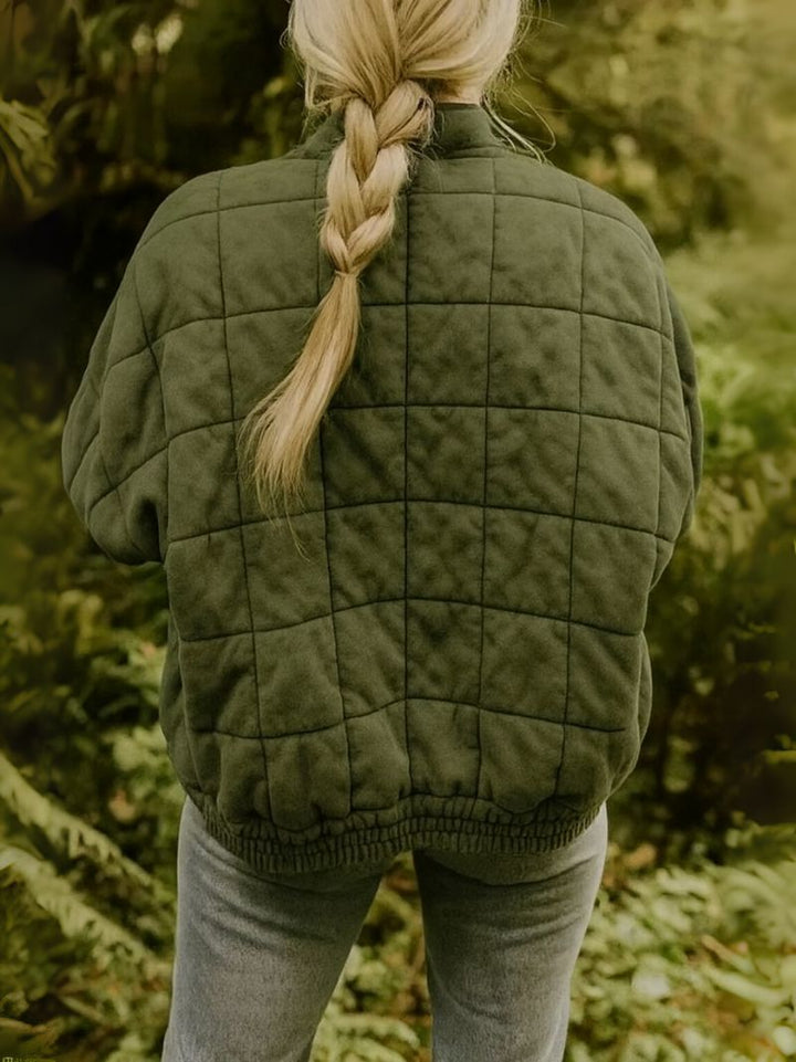 Women's Quilted Zip-Up Jacket - Cozy & Lightweight Layer