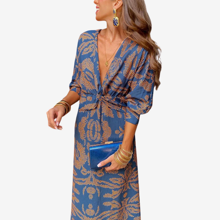 Women's Paisley Midi Wrap Dress - Effortless Everyday Elegance