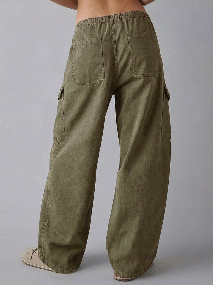 Women's Baggy Cotton Utility Barrel Trousers – Relaxed Fit – view 5