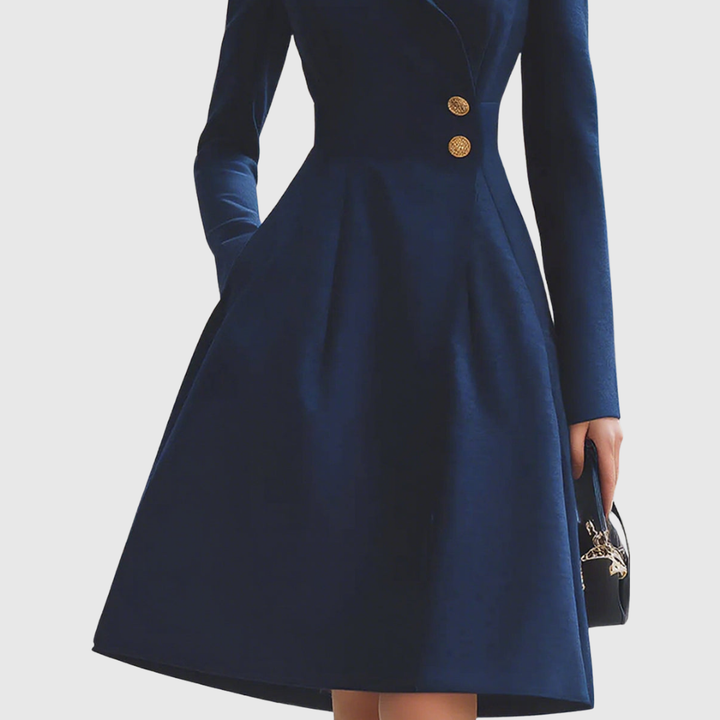 Women's Navy Tailored Coat Dress - Sophisticated Style