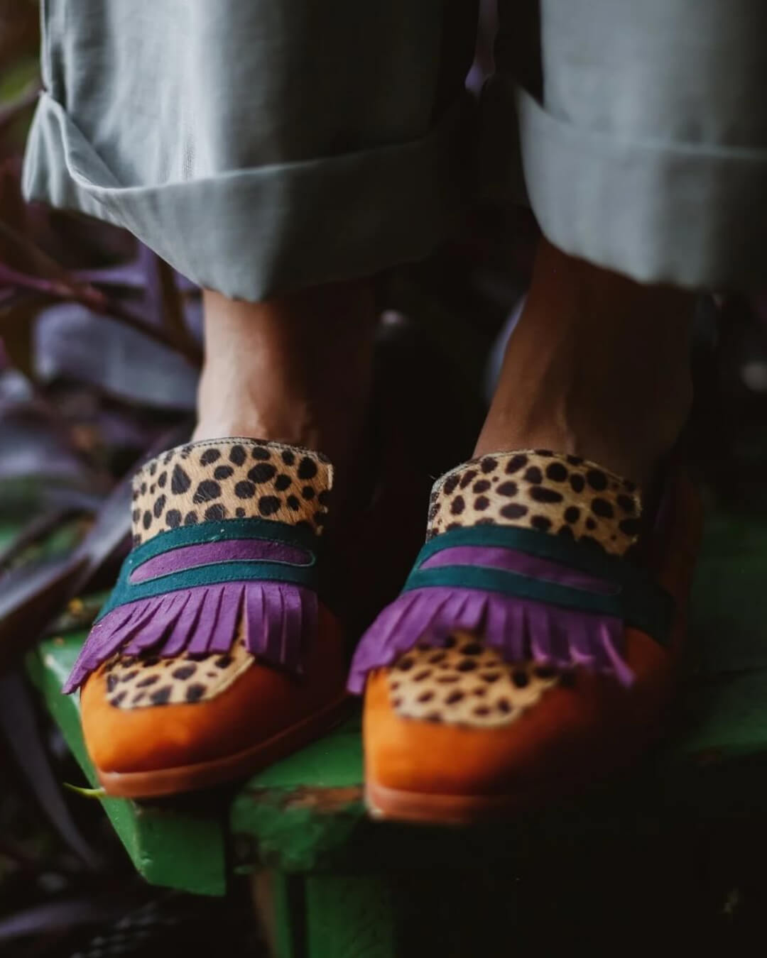 Women's Animal Print Fringed Loafers - Bold Everyday Style
