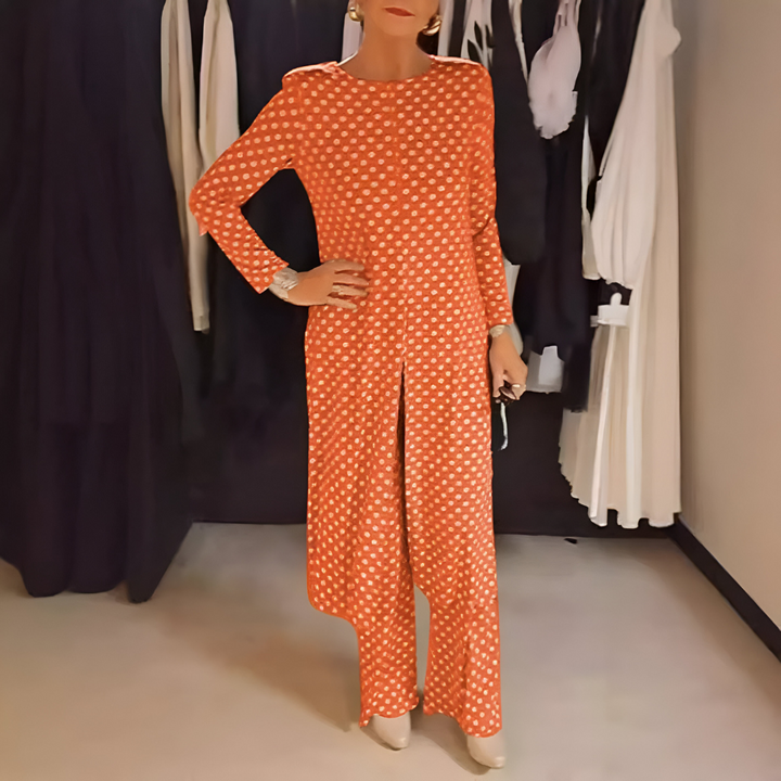 Women's Polka Dot Two-Piece Set - Vintage Charm for Everyday Elegance