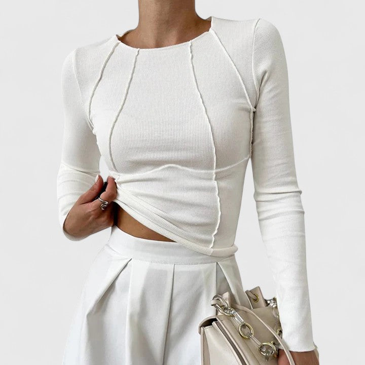 Women's Chic Long Sleeve Top - Sleek Everyday Staple