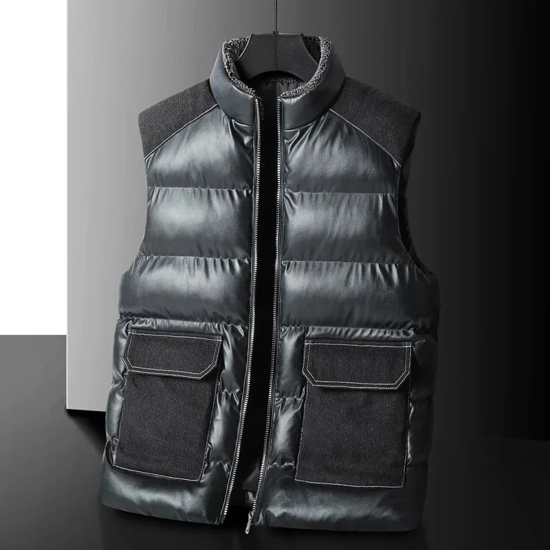 Men's Padded Gilet – Quilted Insulated Vest with Stand Collar