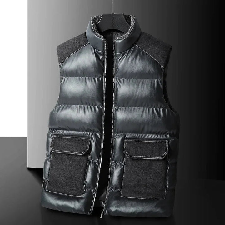 Men's Padded Gilet – Quilted Insulated Vest with Stand Collar