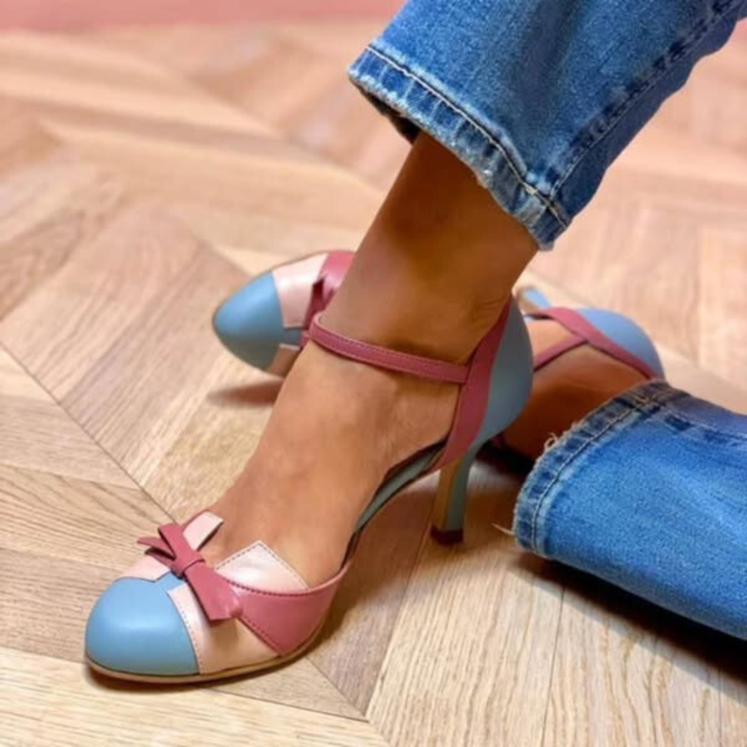 Women's Colorblock Heel Pumps – Pop of Color for Any Outfit