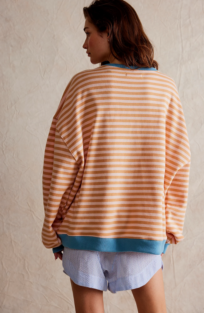 Women's Striped Oversized Sweater - Cozy & Vibrant