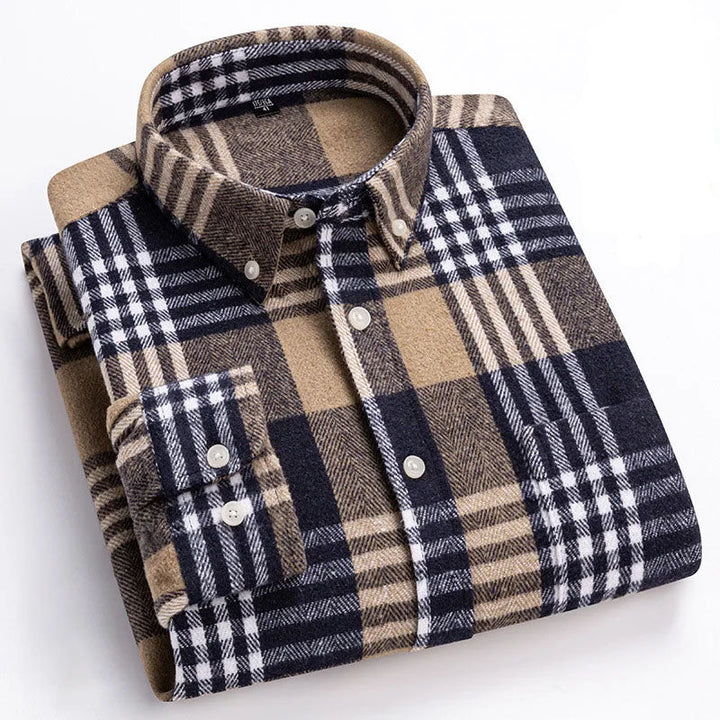 Men's Brushed Cotton Flannel Shirt – Casual Overshirt