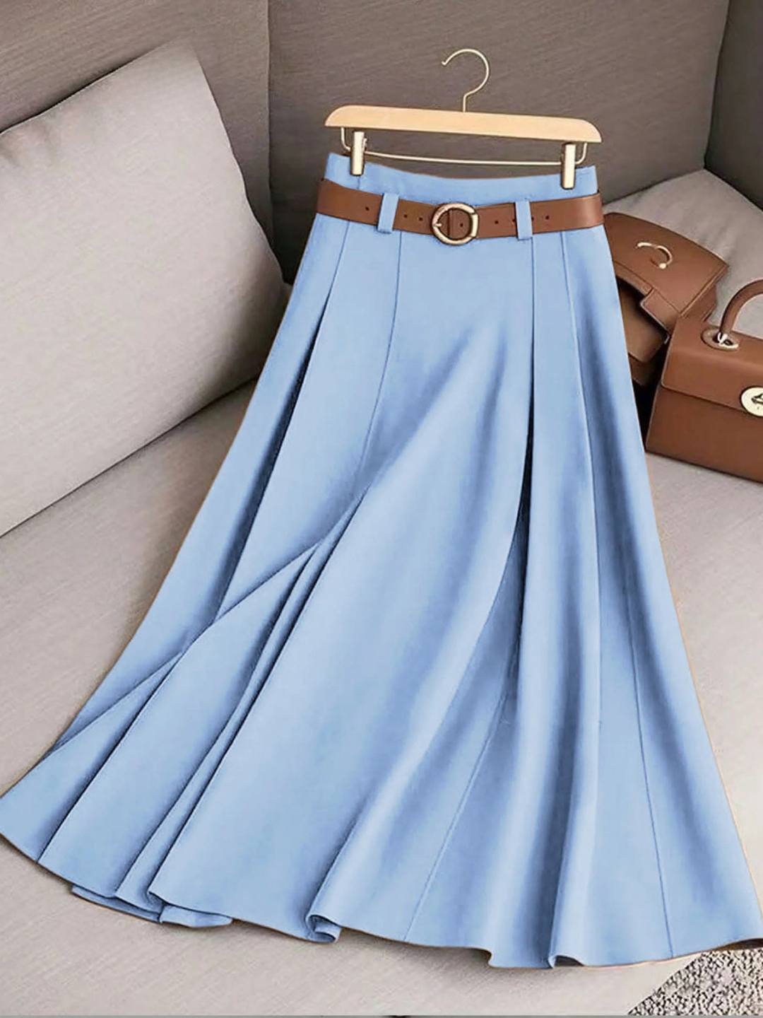 Women's Zephyraen Solid High Waist A-Line Skirt - Effortless Style
