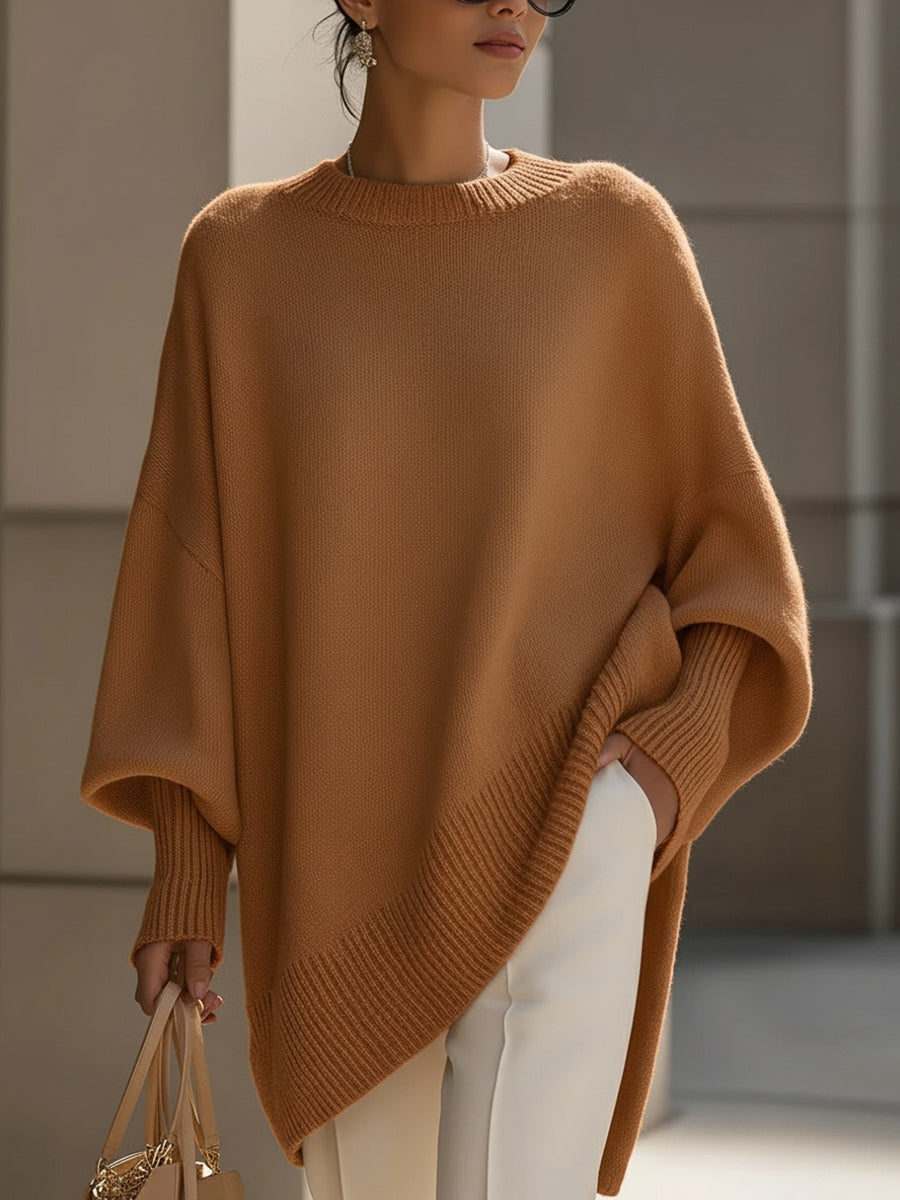 Women's Claire Asymmetrical Knit Sweater - Elegant & Cozy