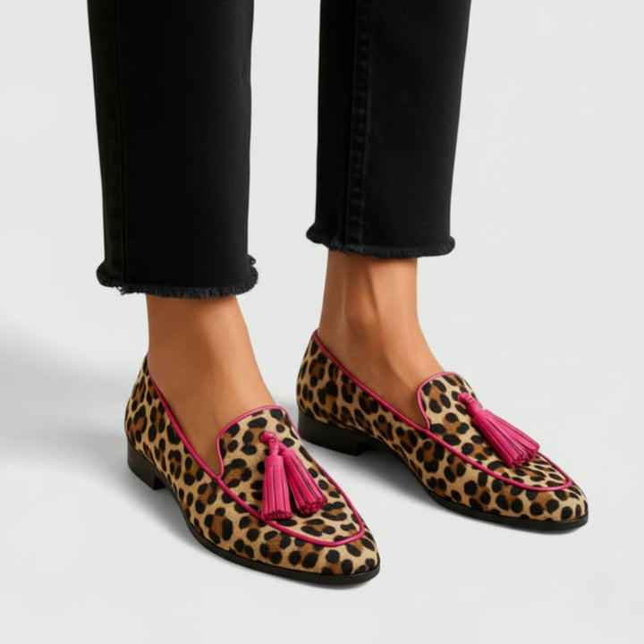 Women's Leopard Loafers - Elegant Support for Everyday Wear