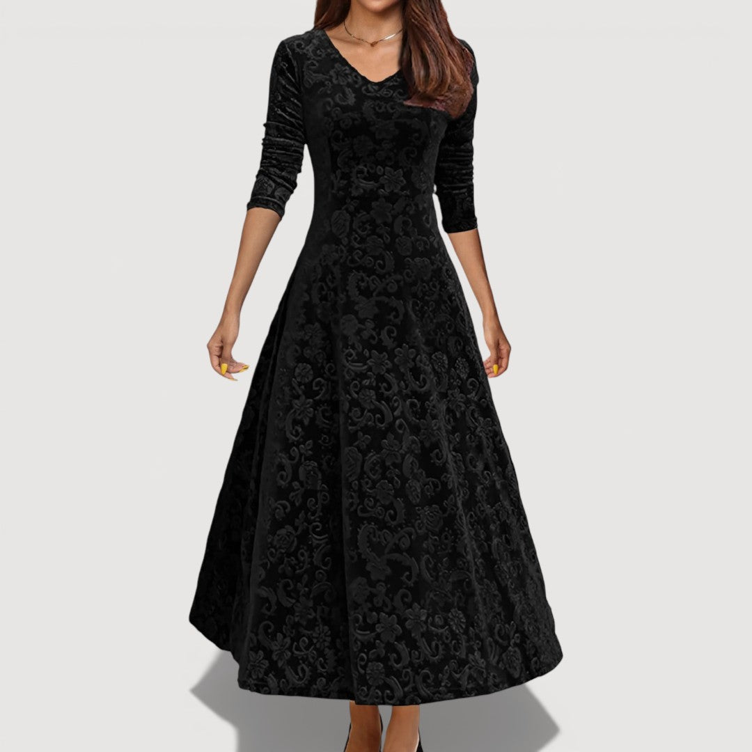 Women's Jillian Elegant Velvet Dress - Everyday Elegance