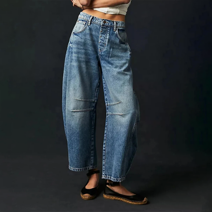 Women's Cotton Wide-Leg Jeans - Effortless Everyday Style