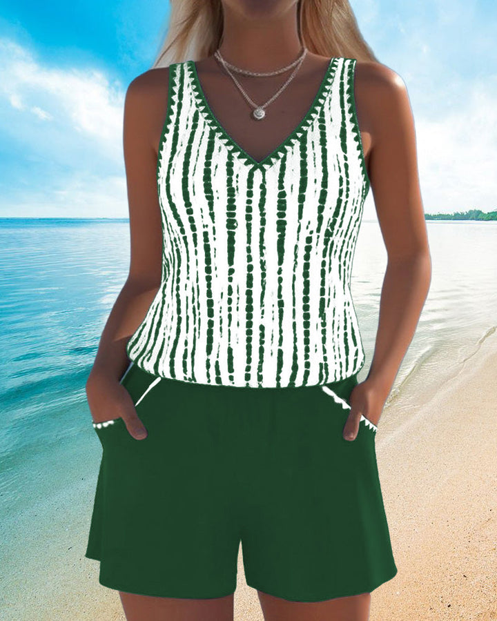 Women's Casual Tankini Swimsuit Set - Secure & Comfortable Swimwear