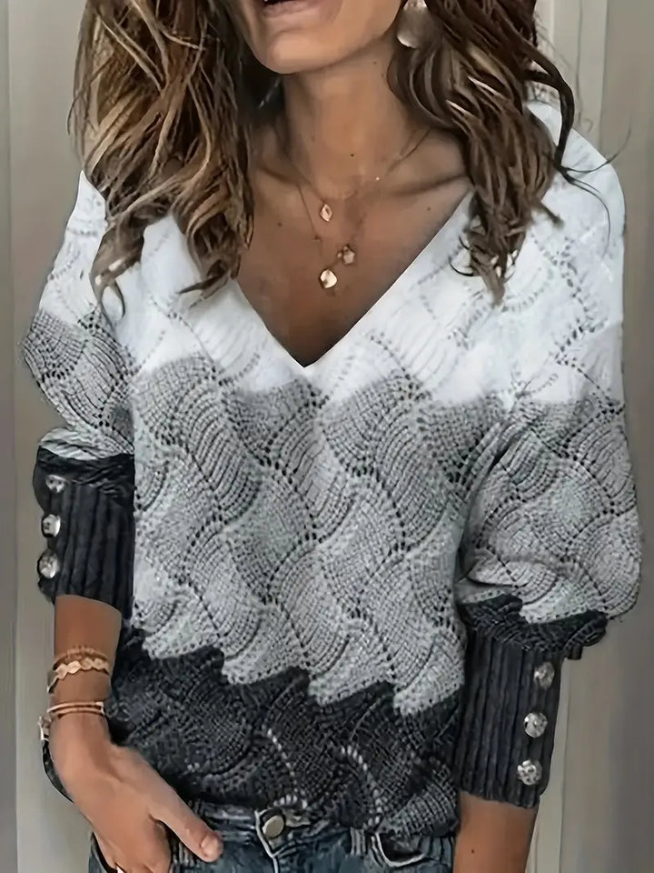Women's Cozy Wave Knit Sweater - For Effortless Layering