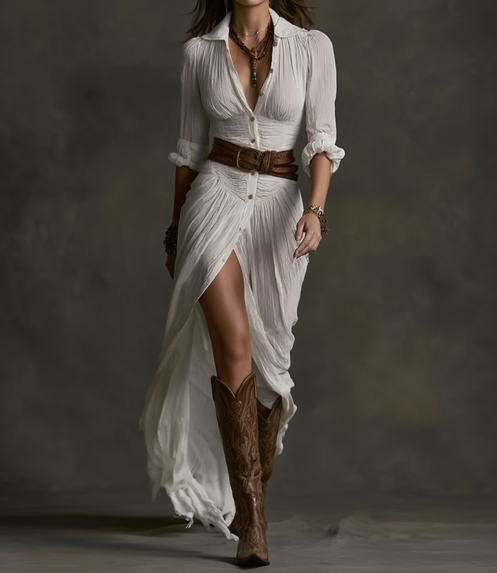 Women's Classic Elegant Airy Dress - Effortless Everyday Style