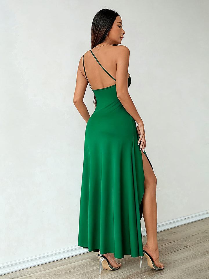 Off-Shoulder Solid Elegant Evening Gown
