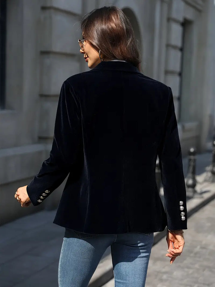 Women's Savannah Velvet Blazer - Timeless Evening Elegance