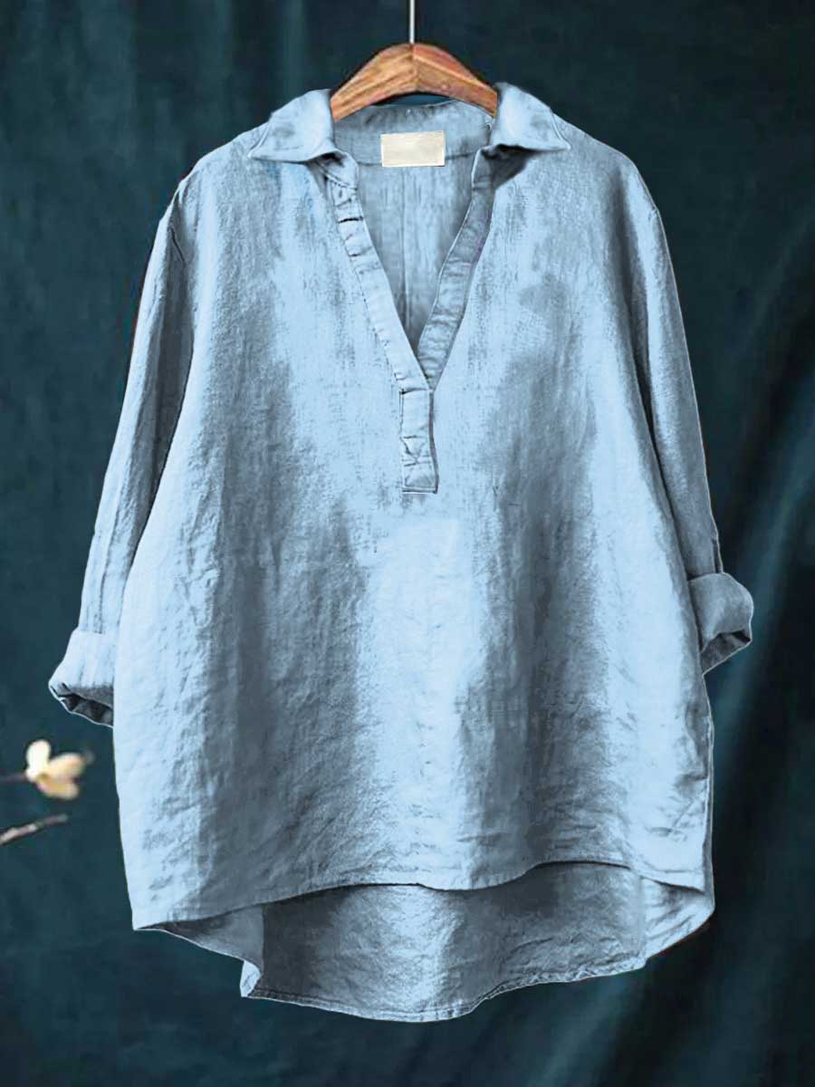 Women's Linen Elegant Summer Blouse - Lightweight & Breathable