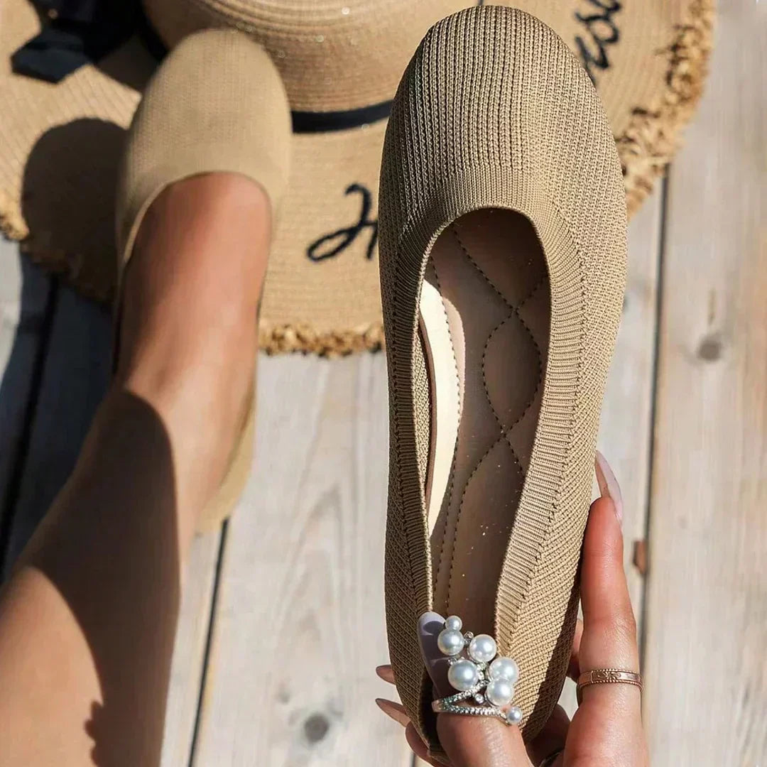 Women's Comfy Knit Ballet Flats - Everyday Elegance
