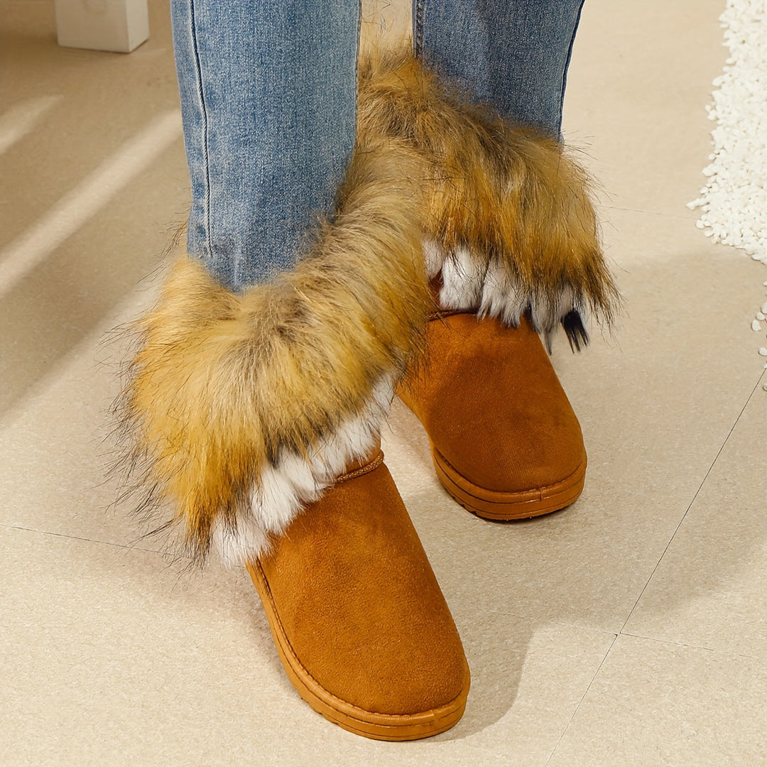 Women's Plush-Lined Snow Boots - Cozy & Fashionable