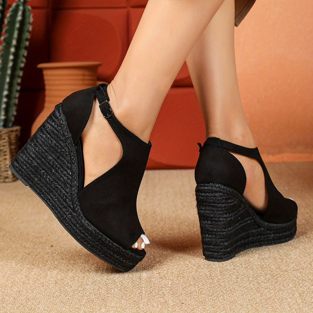 Women's Leather Heeled Sandals - Elegant Summer Style